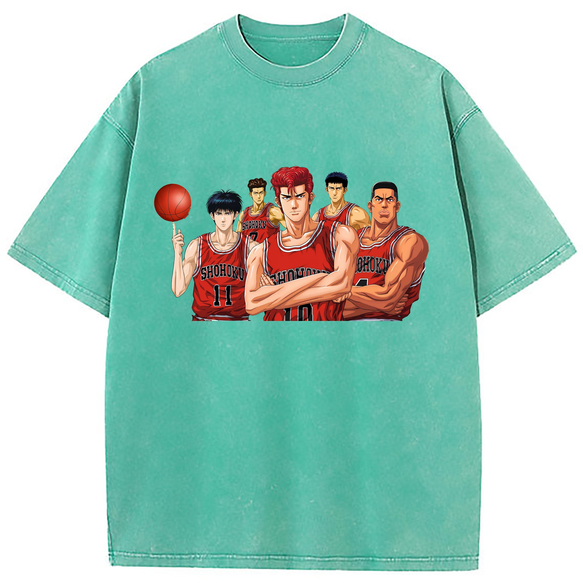 （画像用） SLAM DUNK／スラムダンク 綿100% ヴィンテージ風 半袖Tシャツ（フロントプリント）